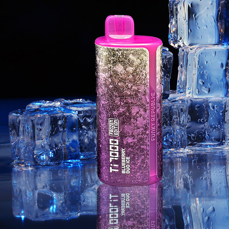Funky Republic Ti 7000 Frozen Edition| Disposable Vape Wholesale| Funky Republic vapes| Funky Republic frozen flavor blueberry duo ice