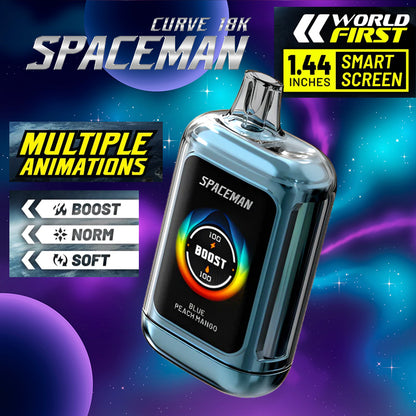 Spacemen Curve 18k |Vape Central Wholesale|Disposable|blue peach mango