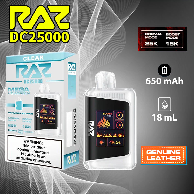 Raz DC25k|vape central wholesale|disposable|Clear