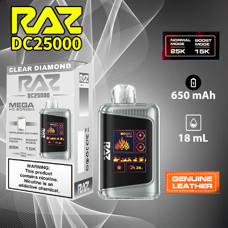 Raz DC25k|vape central wholesale|disposable|clear diamond