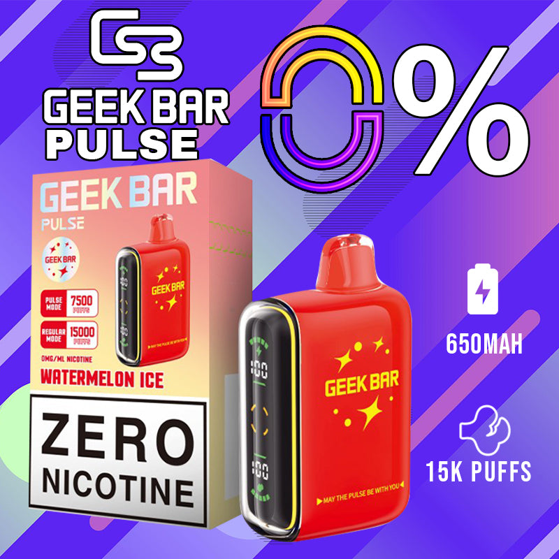 Geek Bar Pulse 0% Nicotine|Vape central wholesale|disposable|watermelon ice