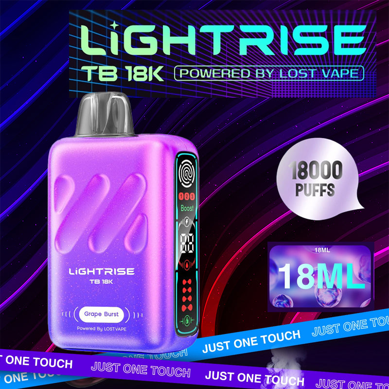 Lost Vape|Lightrise TB18k|Disposable|Vape Central Wholesale|Grape Burst