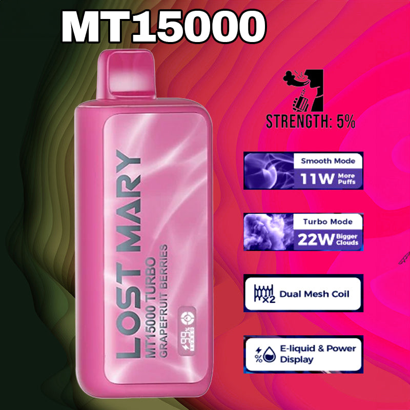 Vape Central Wholesale Lost Marry MT 15000 Turbo| Disposable vape wholesale|Grapefruit berries