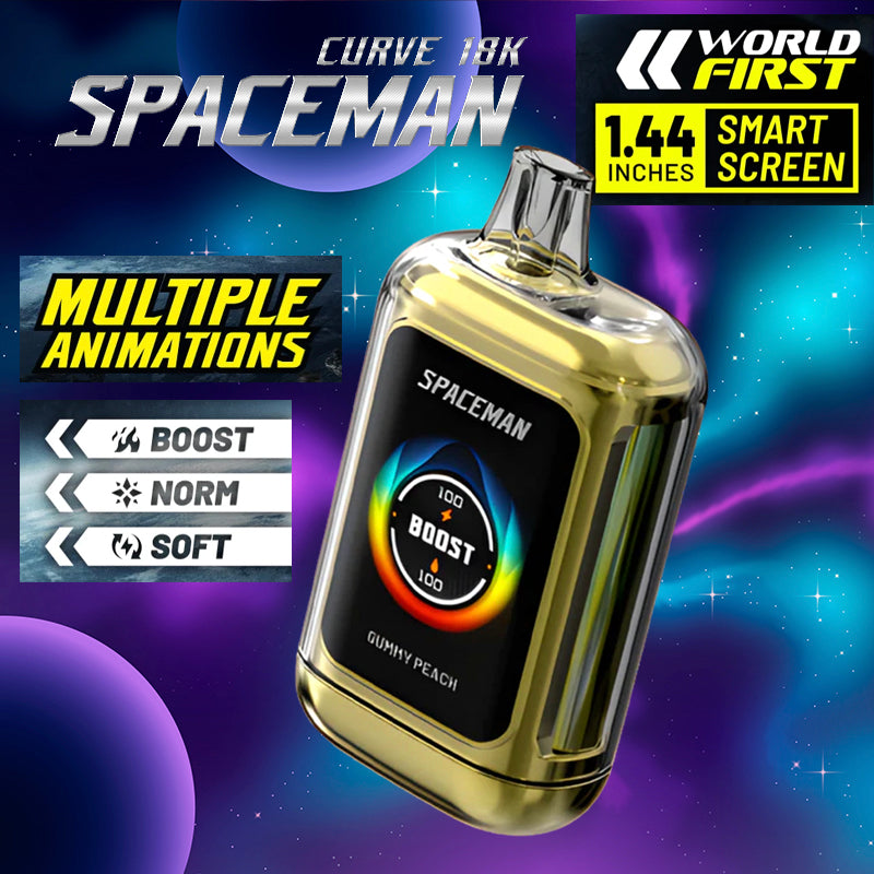 Spacemen Curve 18k |Vape Central Wholesale|Disposable|gummy peach