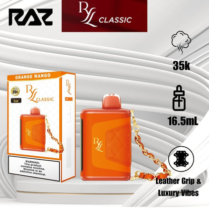 Raz|RYL CLASSIC 35K VAPE Disposable|Vape central wholesale|orange mango