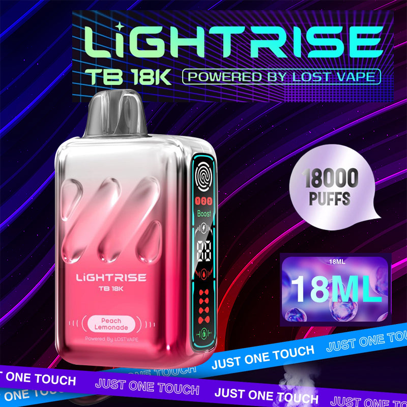Lost Vape|Lightrise TB18k|Disposable|Vape Central Wholesale|peach lemonade