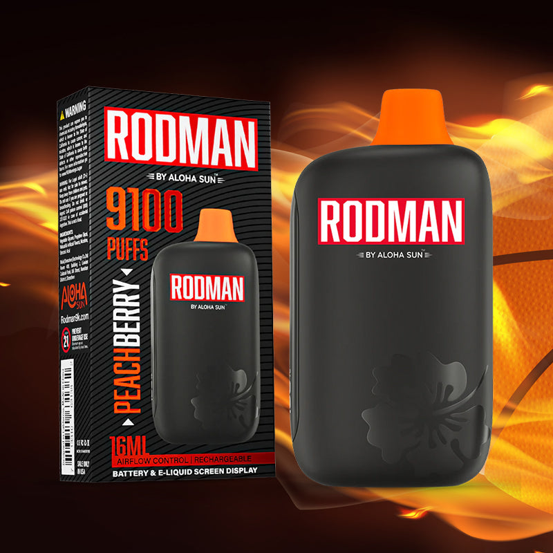 Vape Central Wholesale|Rodman 9100 peachberry|disposable|5%
