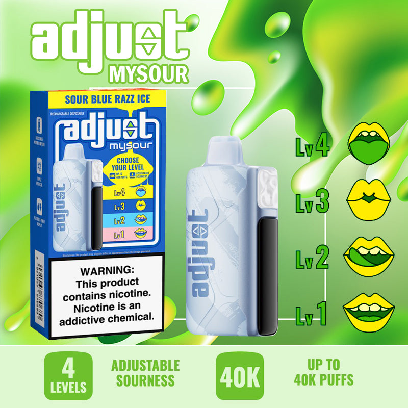 Adjust Mysour 40K at Vape Central Wholesale|disposable|sour blue razz ice