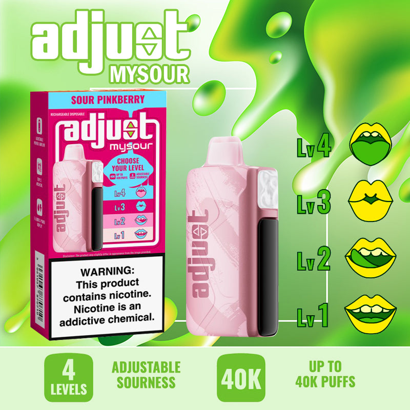 Adjust Mysour 40K at Vape Central Wholesale|disposable|sour pinkberry