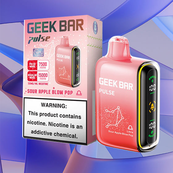 Geek bar Pulse|Vape central wholesale|Disposable| Ubra Sour Apple Blow Pop