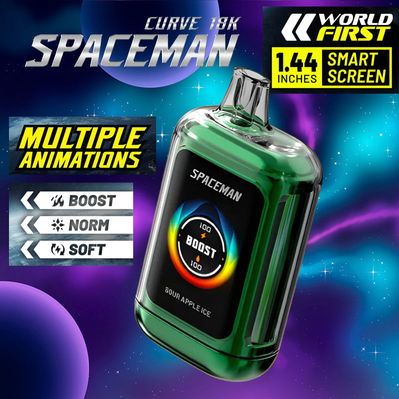 Spacemen Curve 18k |Vape Central Wholesale|Disposable|sour apple ice