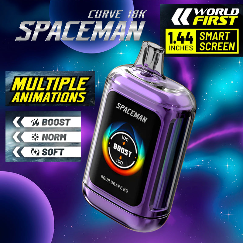 Spacemen Curve 18k |Vape Central Wholesale|Disposable|sour grape bg