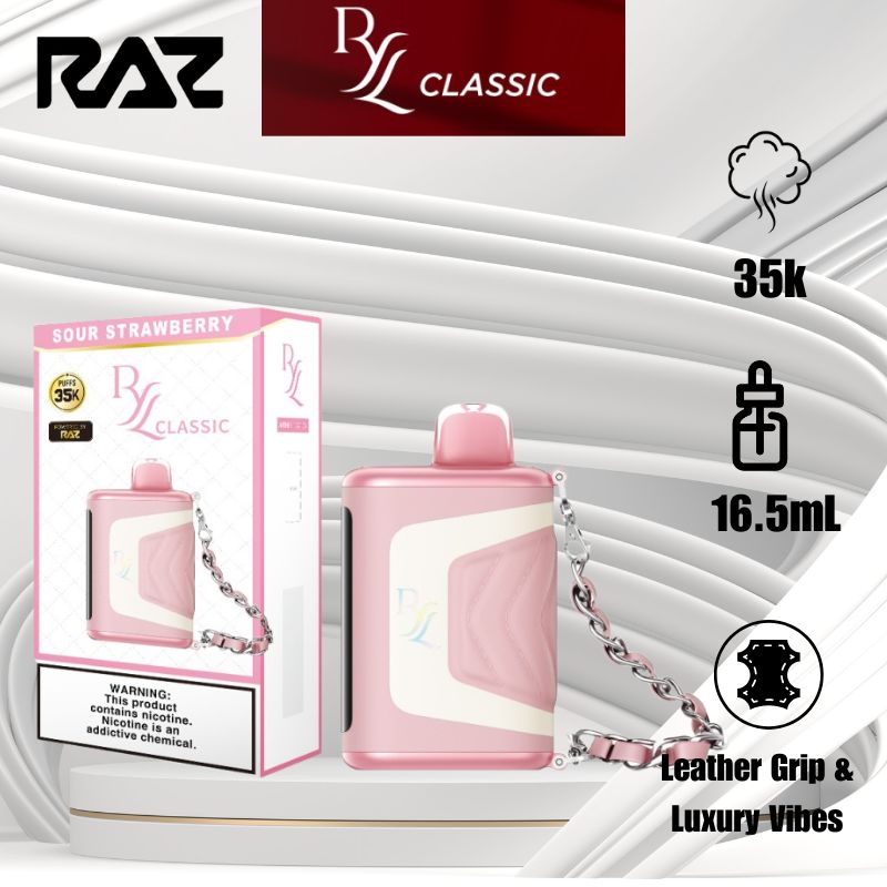 Raz|RYL CLASSIC 35K VAPE Disposable|Vape central wholesale|sour strawberry